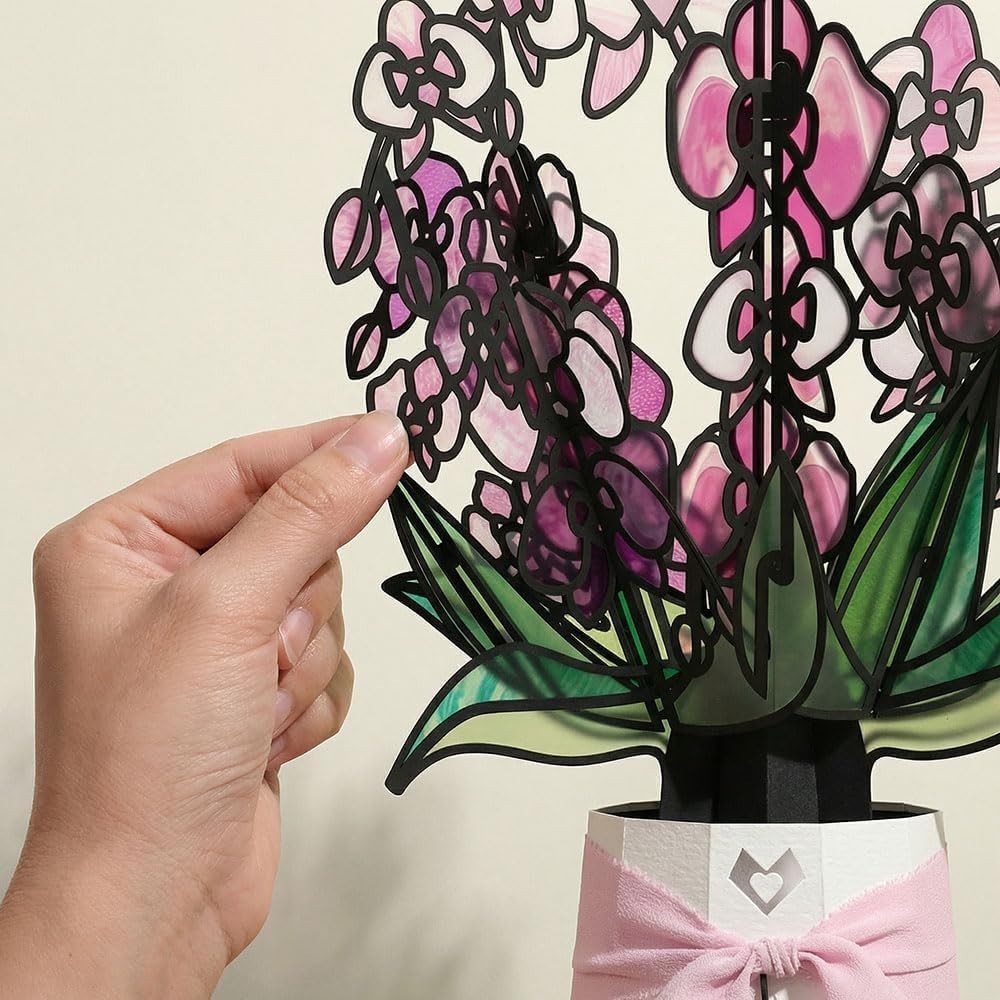 3D Orchid Gleam Suncatcher Bouquet – Lasting Floral Beauty for Every Occasion