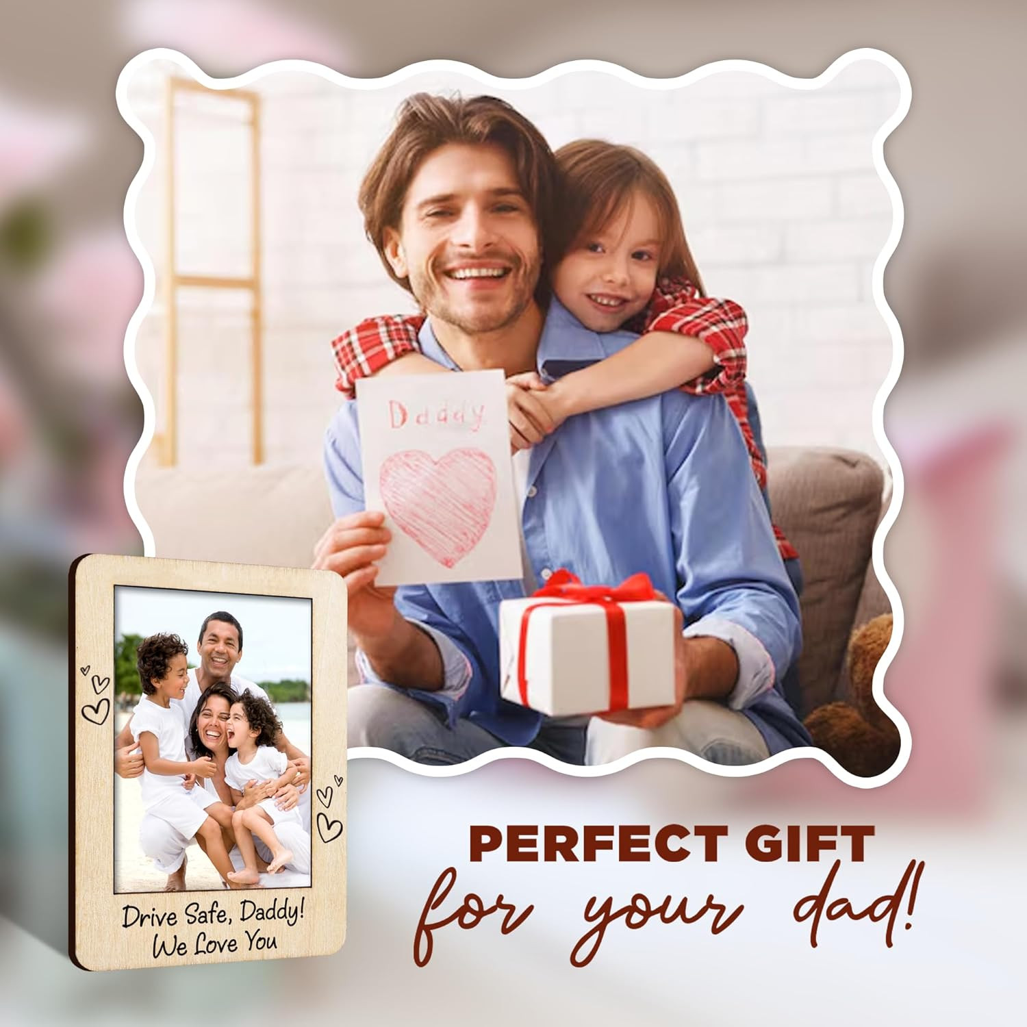 Drive Safe Visor Clip Picture Frame for Car Fathers Day Daddy Token – Custom Car