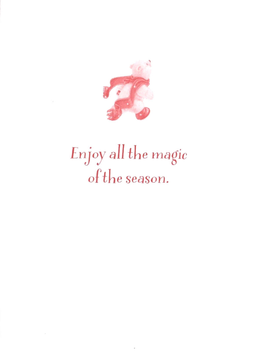 Merry Christmas Santa Teddy Bear White Polar Bears Greeting Cards – Set of 8
