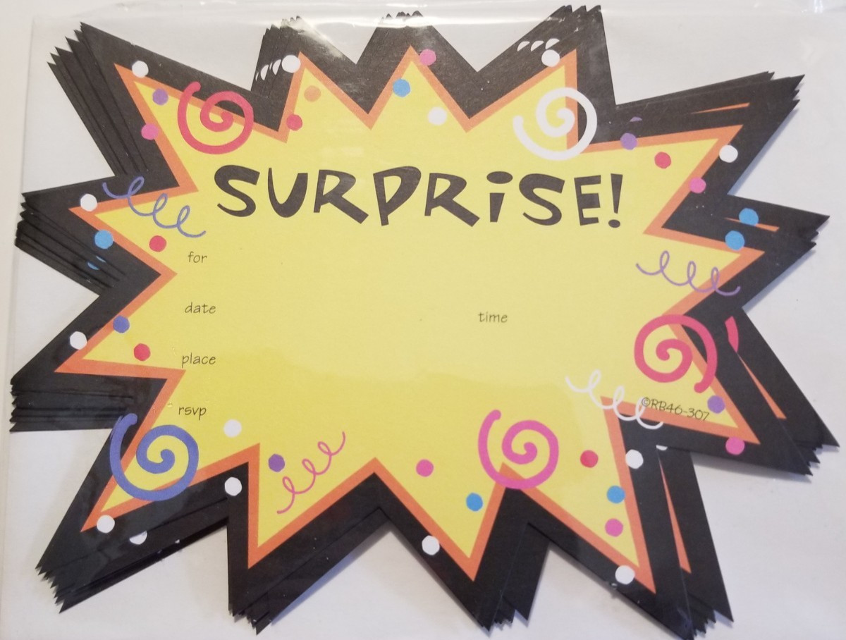 Surprise Party Invitations Birthday Retirement Any Occasion Star Design 12 Count