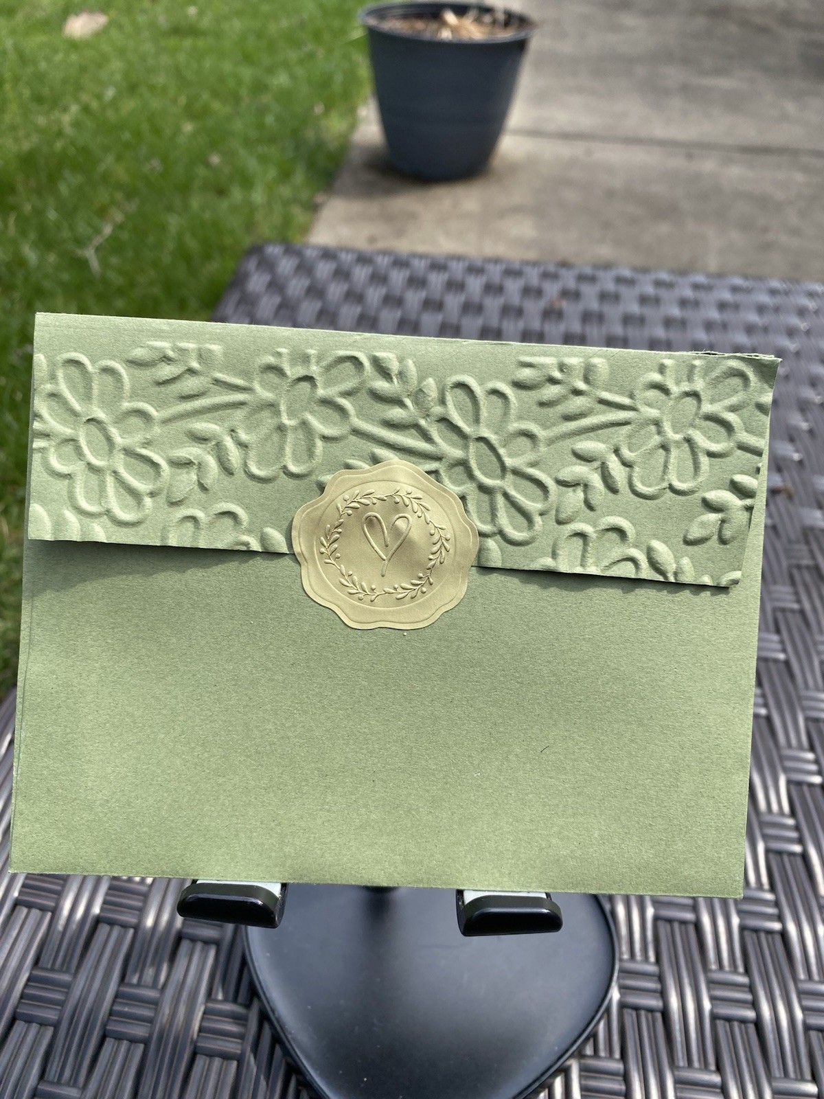 Hand Embossed Wedding Envelopes In Size A7. Floral Embossed Design On Flaps.