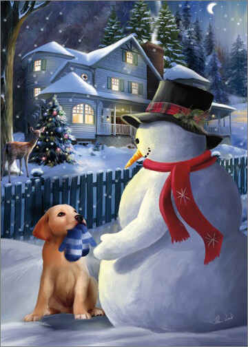 A Christmas Gift Thomas Wood Box of 18 Snowman Christmas Cards