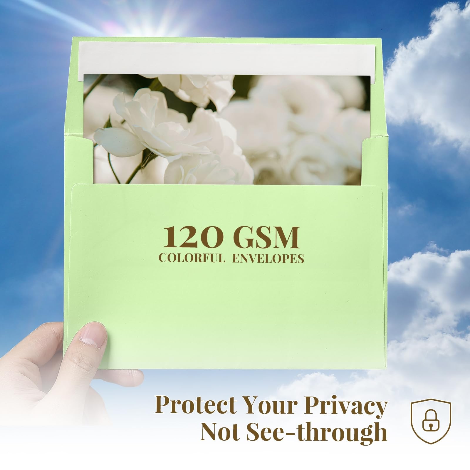 Colored Envelopes Self Seal A7 50 Pack, 10 Colors, 5.25 x 7.25 Printable Invita