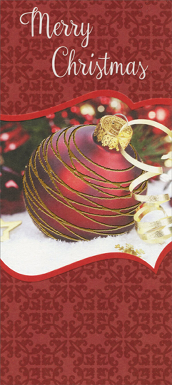 Red Ornament with Gold Foil Package of 8 Christmas Money / Gift Card Holders