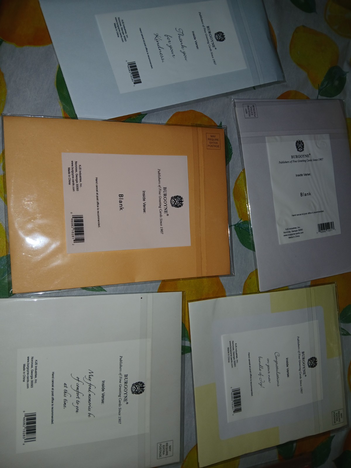Lot of 7 Burgoyne 3D Greeting Cards NEW Envelopes Blank Sympathy Baby Thank You