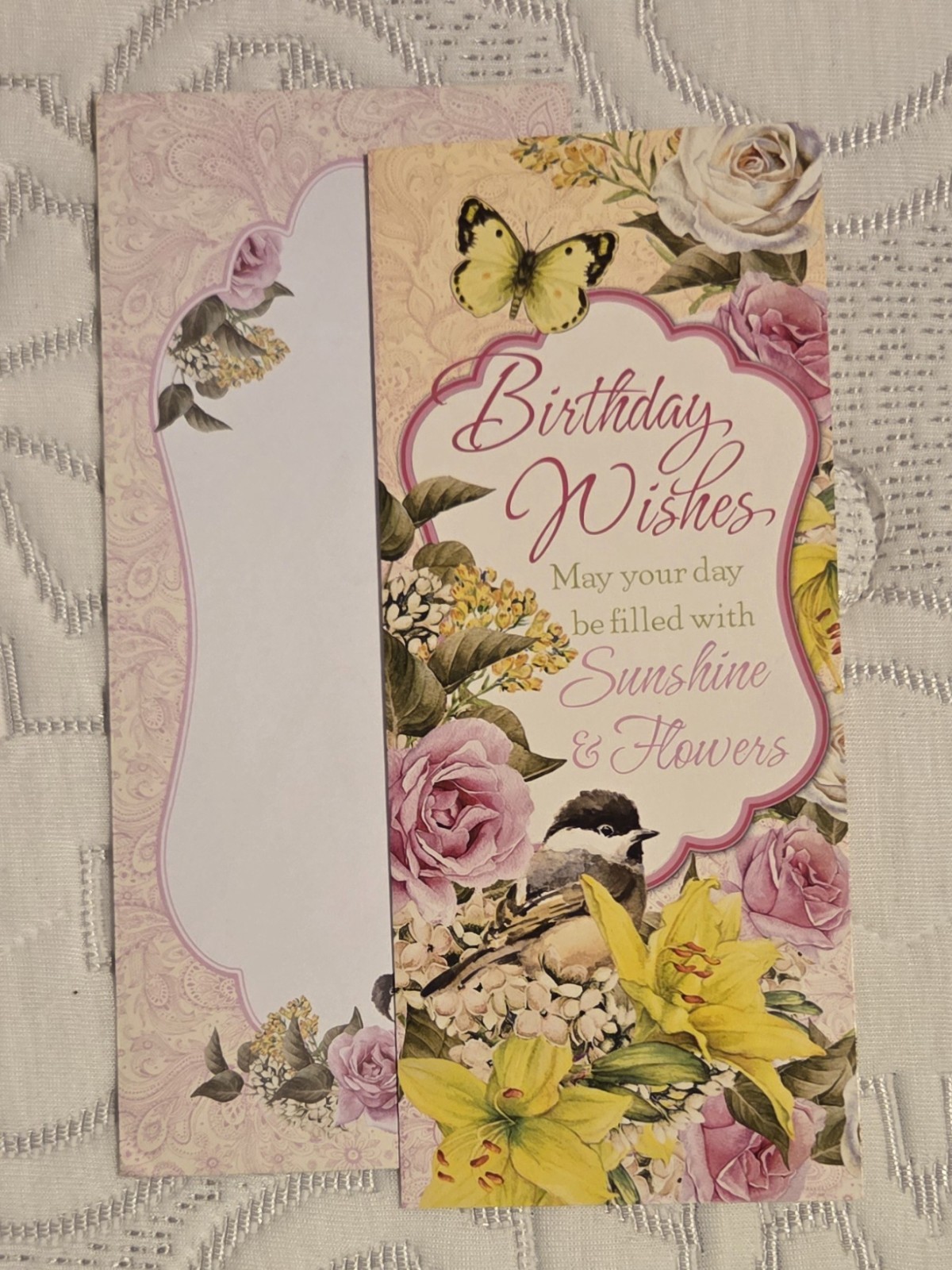 Unknown Brand Happy Birthday Card Sunshine Flowers On Beautiful Day W/ Envelope
