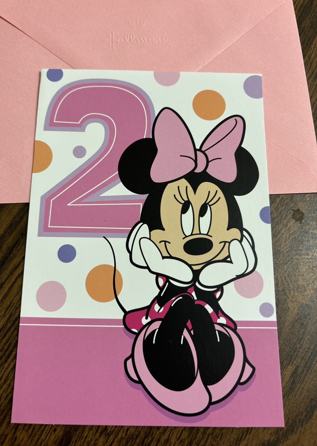 Birthday 2 Years Old Two Year Minnie Mouse Disney 5″x7″ Hallmark Greeting Card