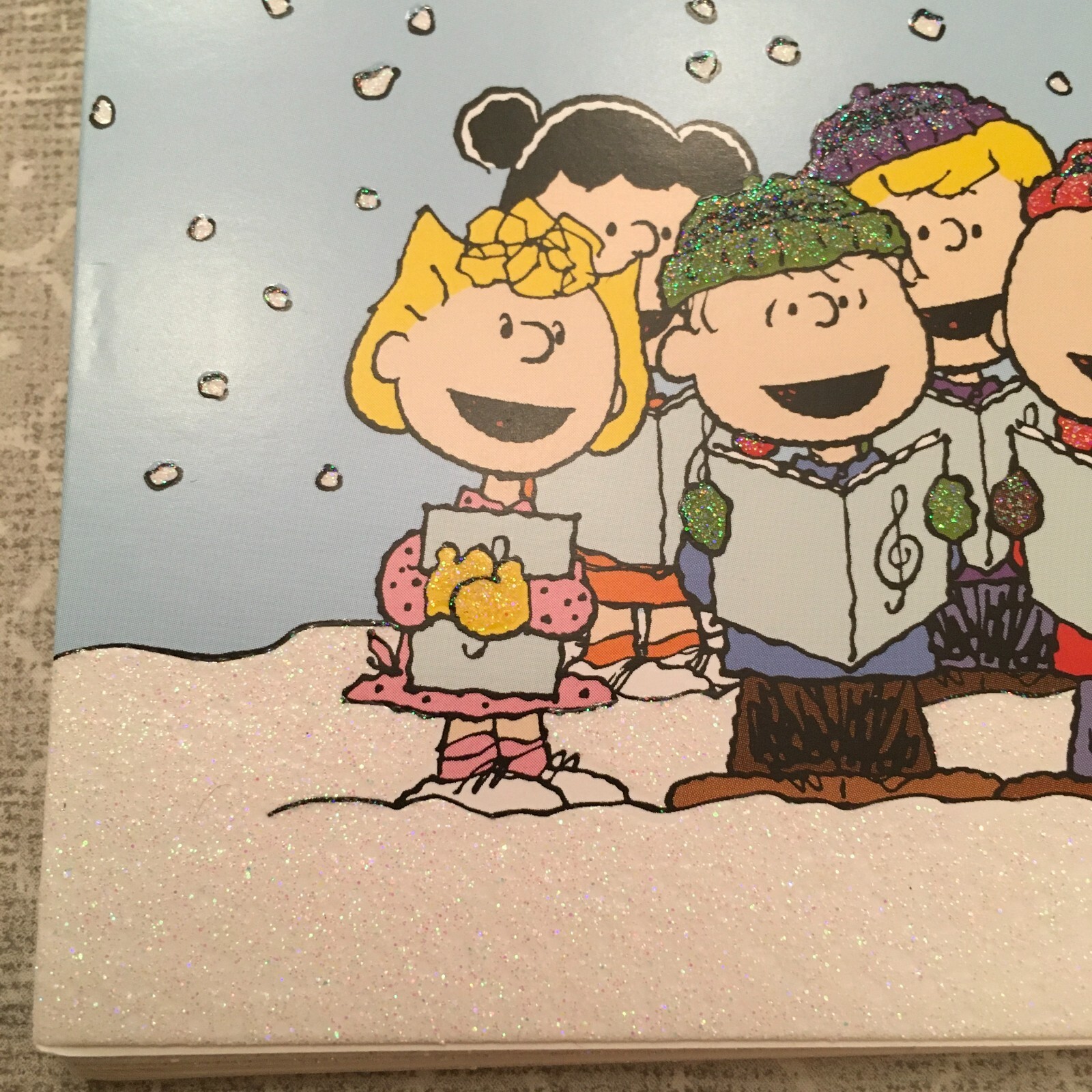 GRAPHIQUE Peanuts Gang Snoopy Caroling Christmas 7 Blank Cards & Envelopes New