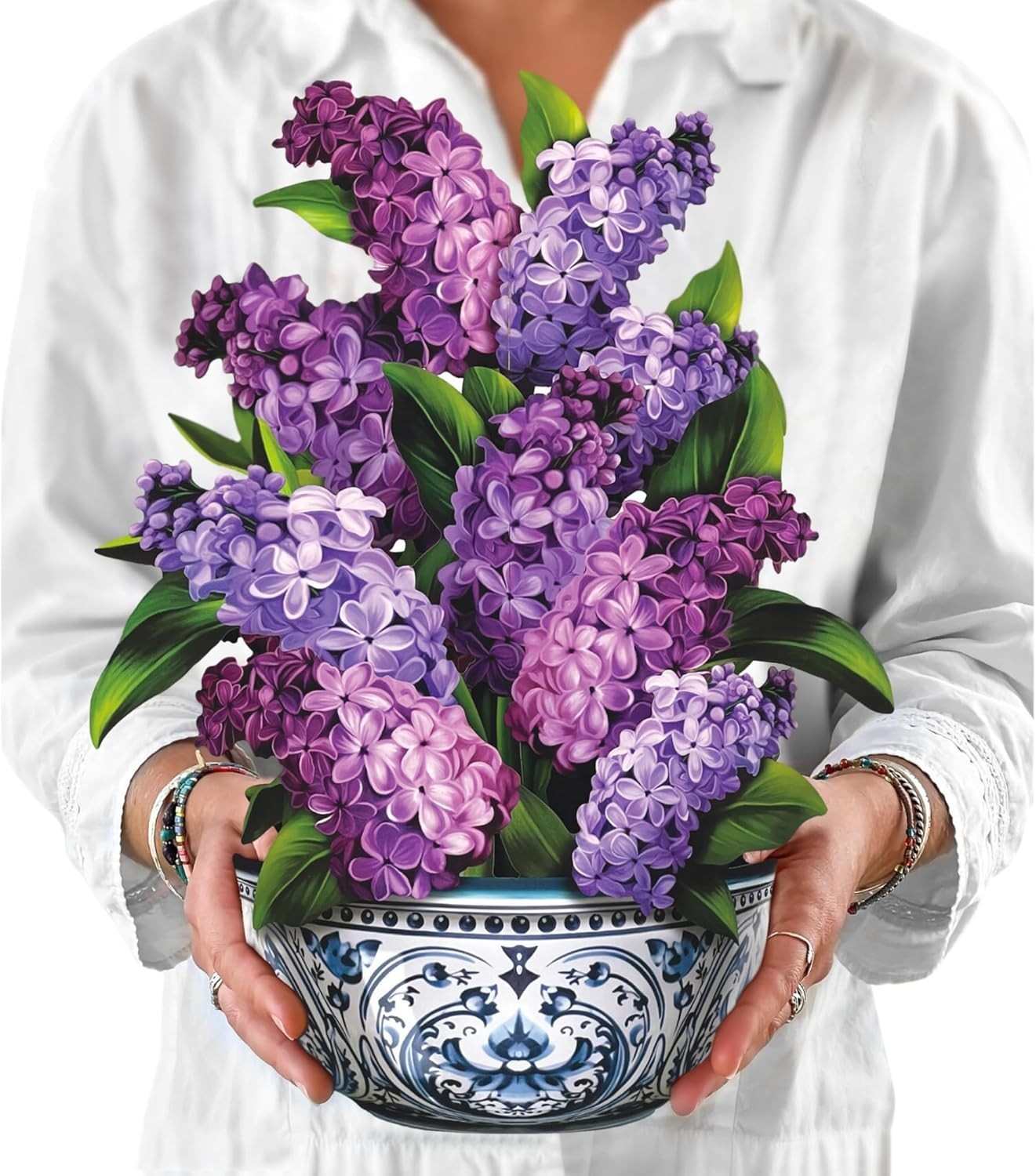 Mother’S Day Garden Lilacs Pop up Cards, 12 Inch Life Sized Forever Flower Bouqu