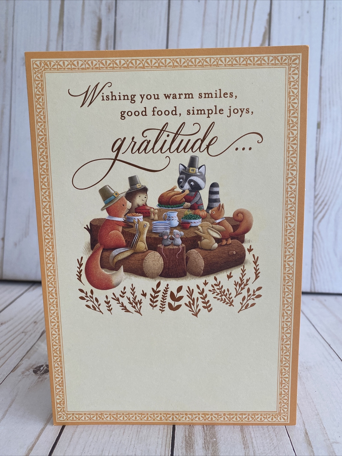 Wishing You Warm Smiles Good Food Simple Joys Gratitude Happy Thanksgiving Card