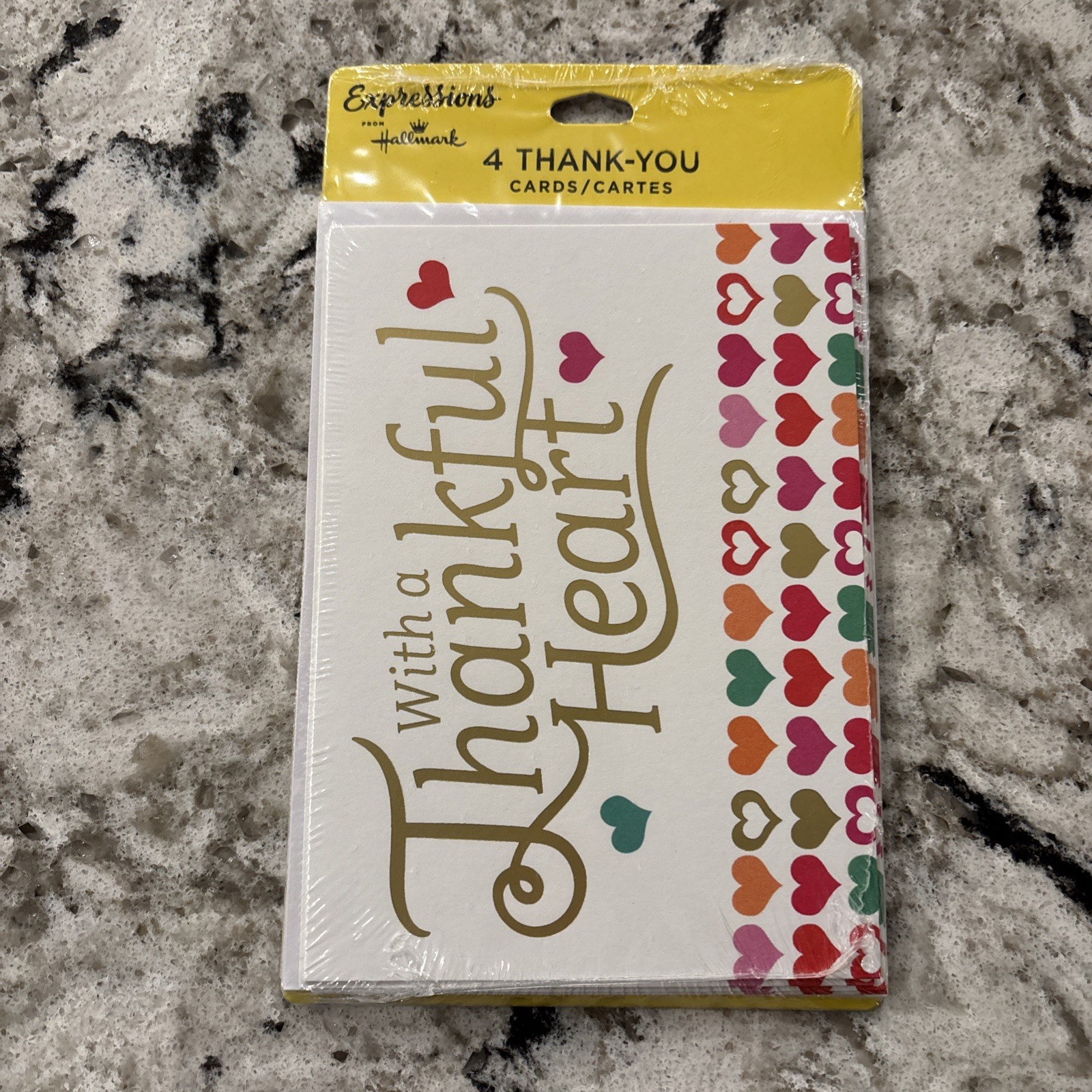 Hallmark With A Thankful Heart 4 Small Personal Blank Note Cards 3.75”x5.125”