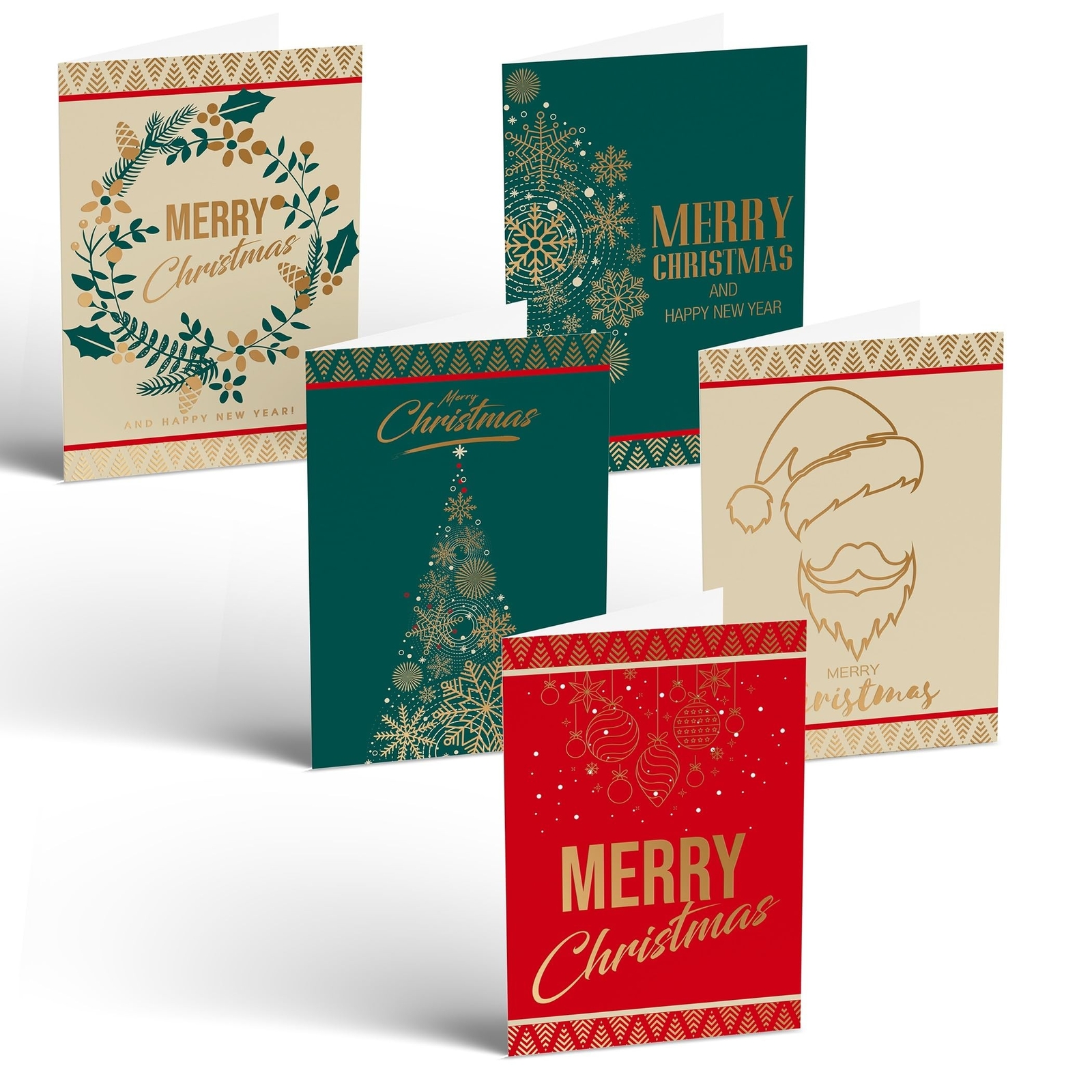 Better Office Products 50 Pack Christmas Cards with Gold Foil Iconic Images, …