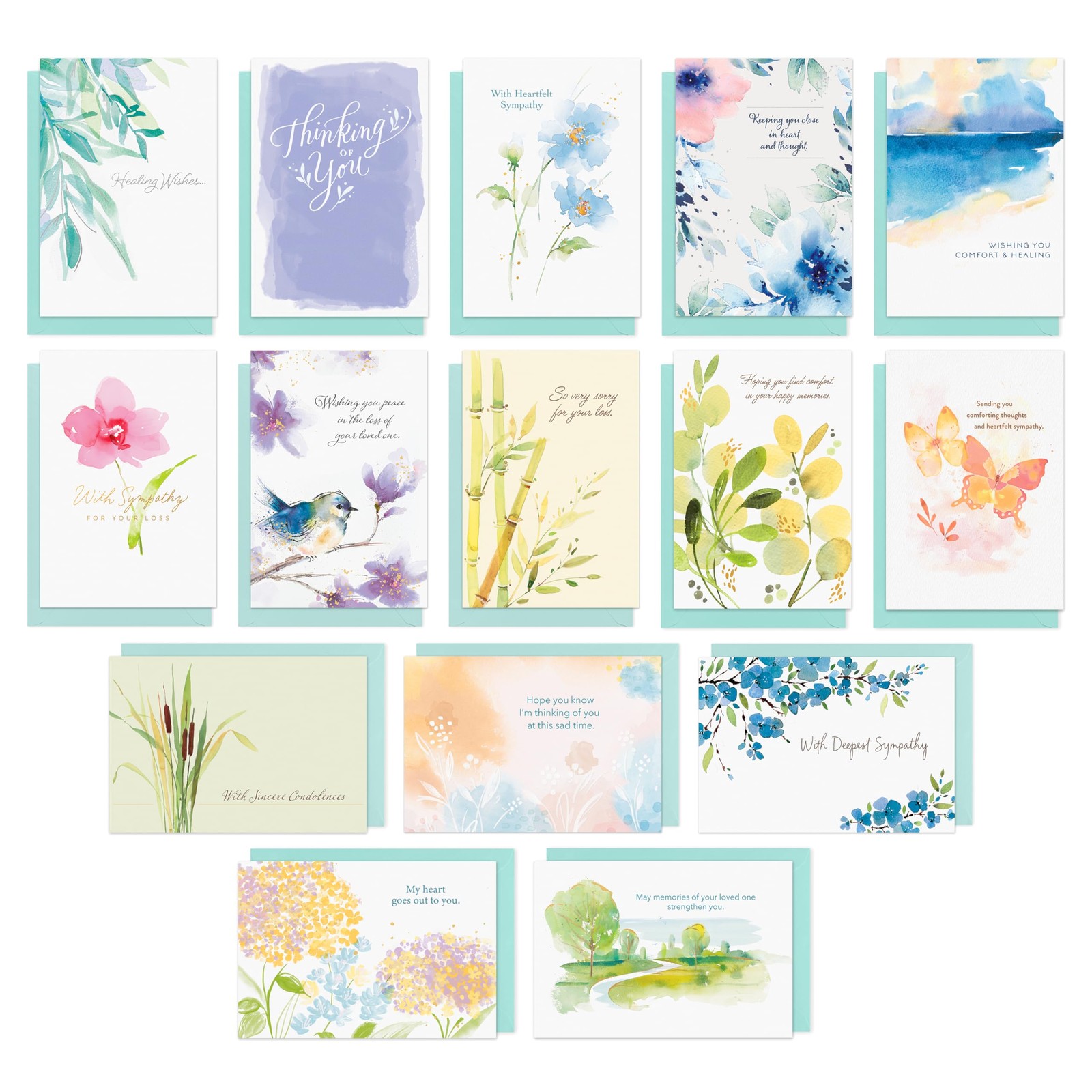 Deluxe Boxed Sympathy Card Assortment (15-Cards) – 4.625 inches x 6.75 inches