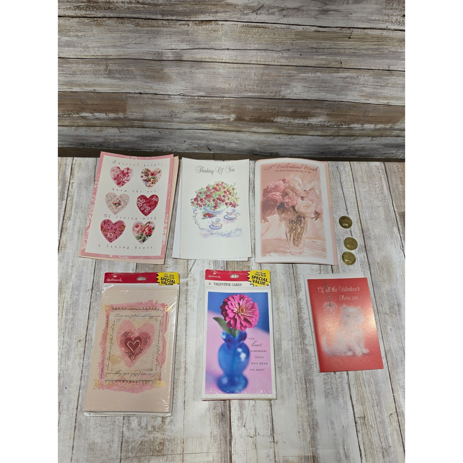 Hallmark Valentines Day Thinking of You Greeting Card Lot Sealed Packs Floral