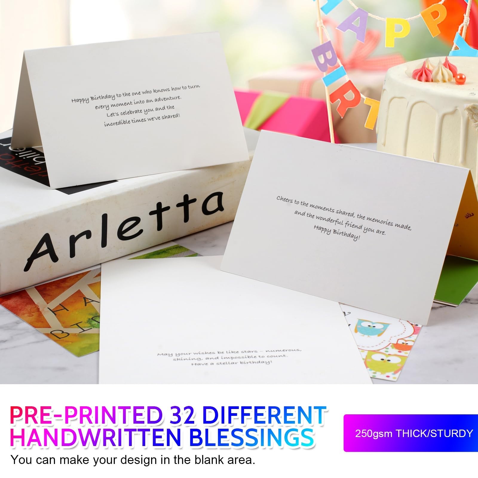 32 PCS Happy Birthday Cards Bulk with Envelopes, 4X6 Assorted Birthday Cards