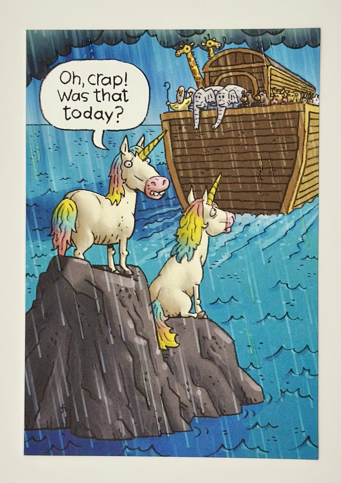 *HAPPY BIRTHDAY GREETING CARD* FUNNY/UNICORNS/ NOAH’S ARC/DON’T MISS BIRTHDAY