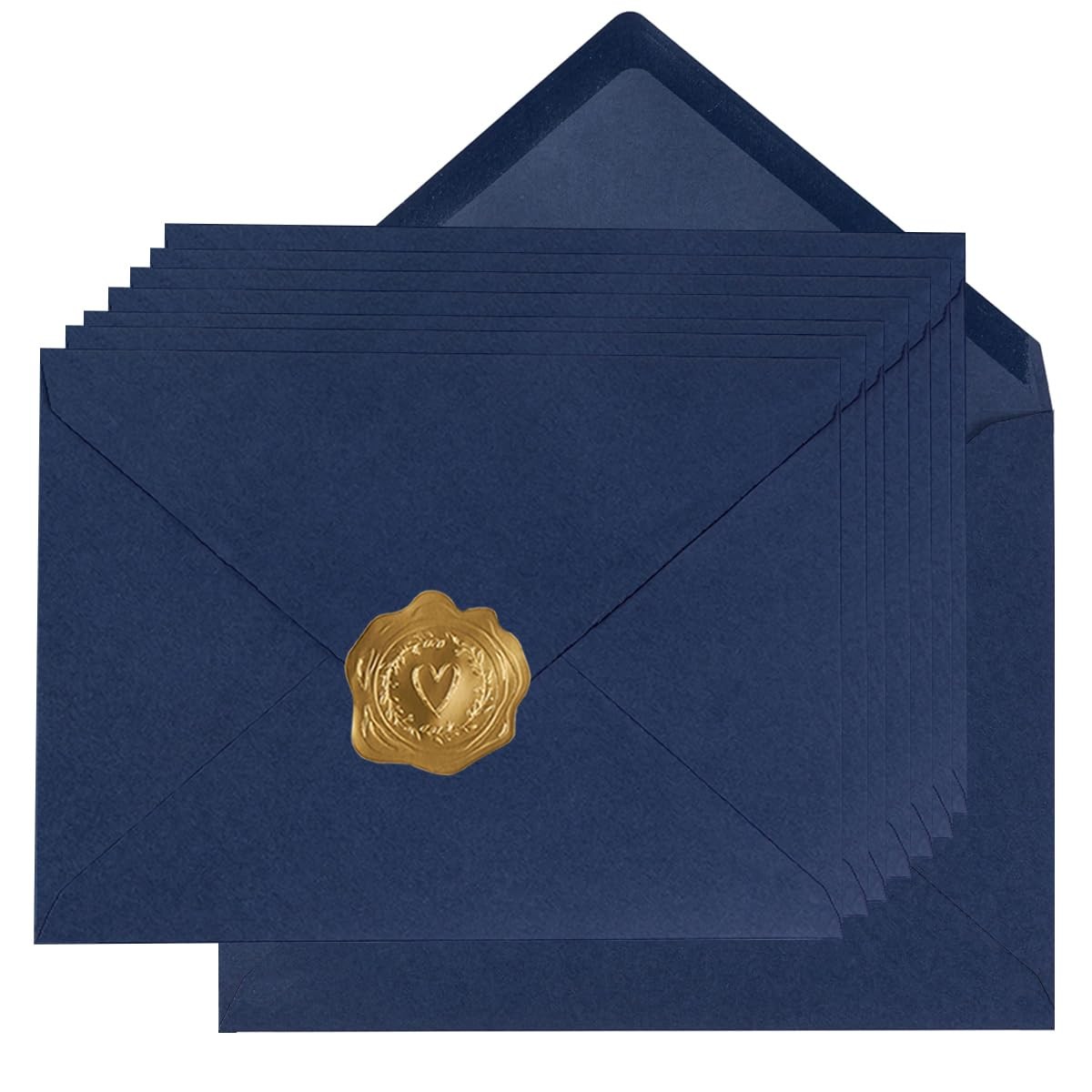100 PCS A7 Navy Blue Envelopes 5.24×7.24 Inch Colorful Greeting Card