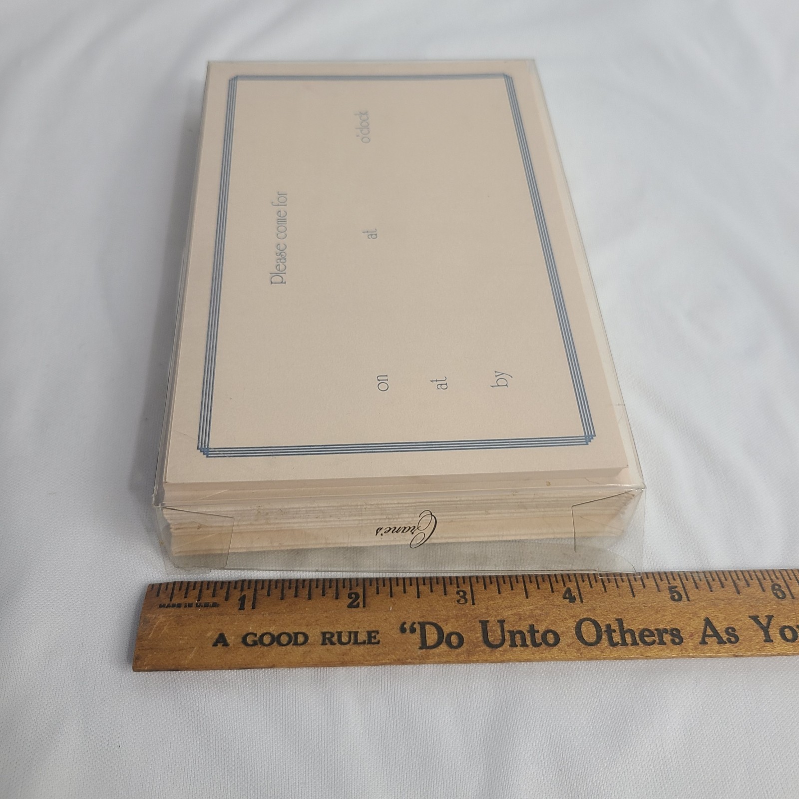 Vintage NOS 10 Ct. Crane’s Elegant Party Invitations Engraved Plate Cotton Fiber