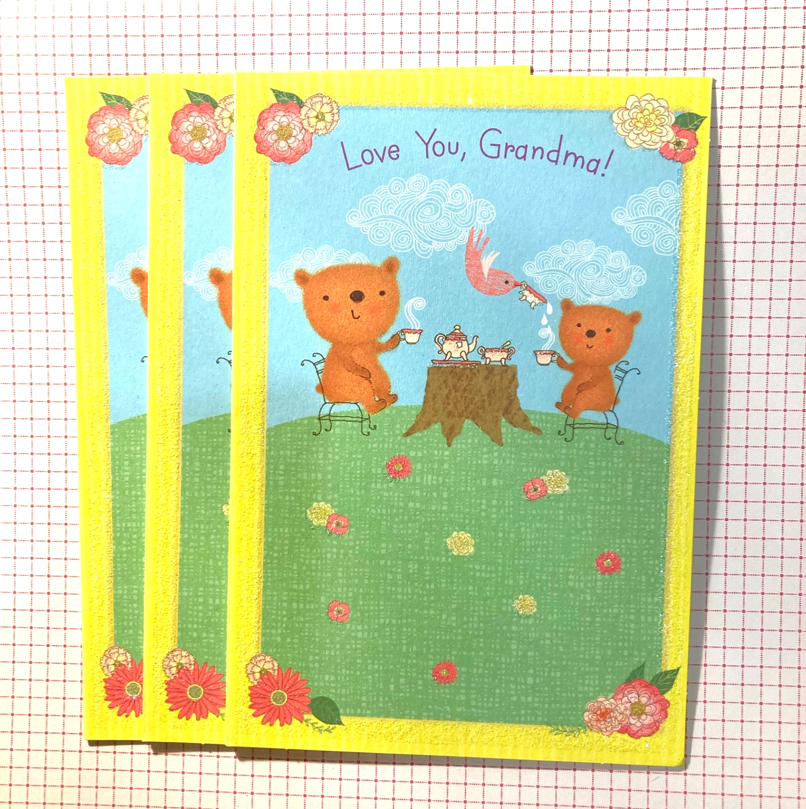 Cute Teddy Bear Tea Party Mother’s Day to Grandma Greeting Card with Envelope