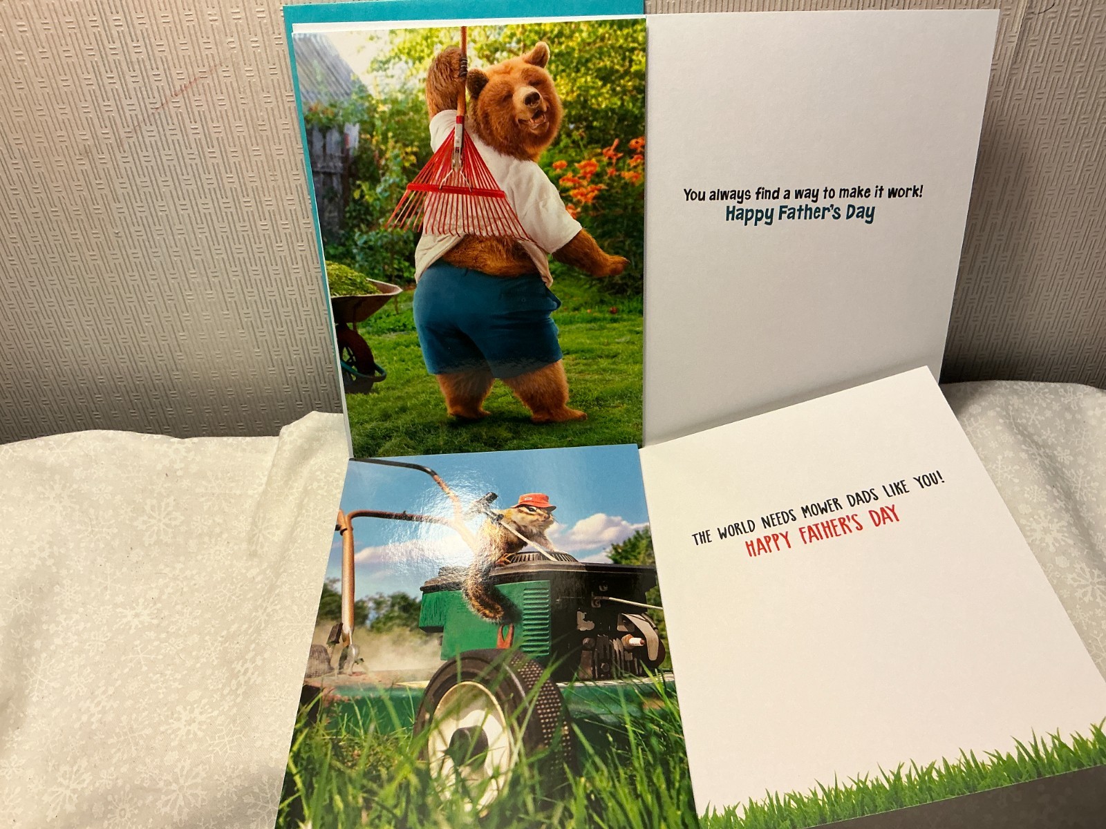 FATHER’S DAY AVANTI CARD New w/Envelope LOT 4 “MAKE IT WORK” and “MOWER DADS”