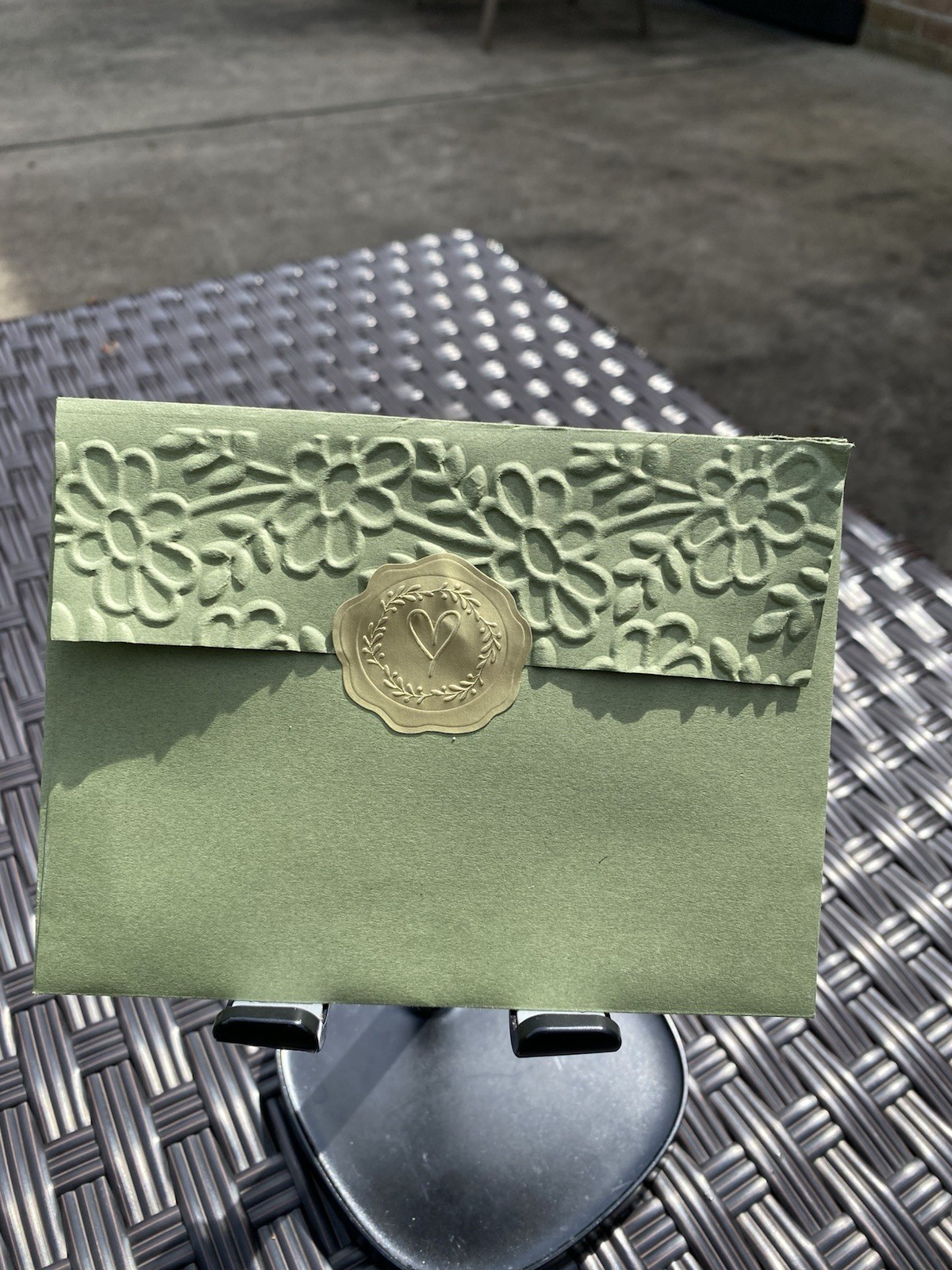 Hand Embossed Wedding Envelopes In Size A7. Floral Embossed Design On Flaps.