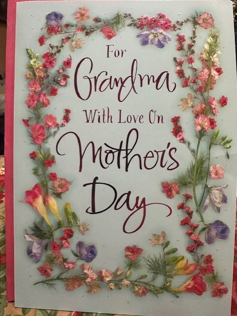 Floral Glitter Grandma Mothers Day with Love on Hallmark Greeting Card KY160