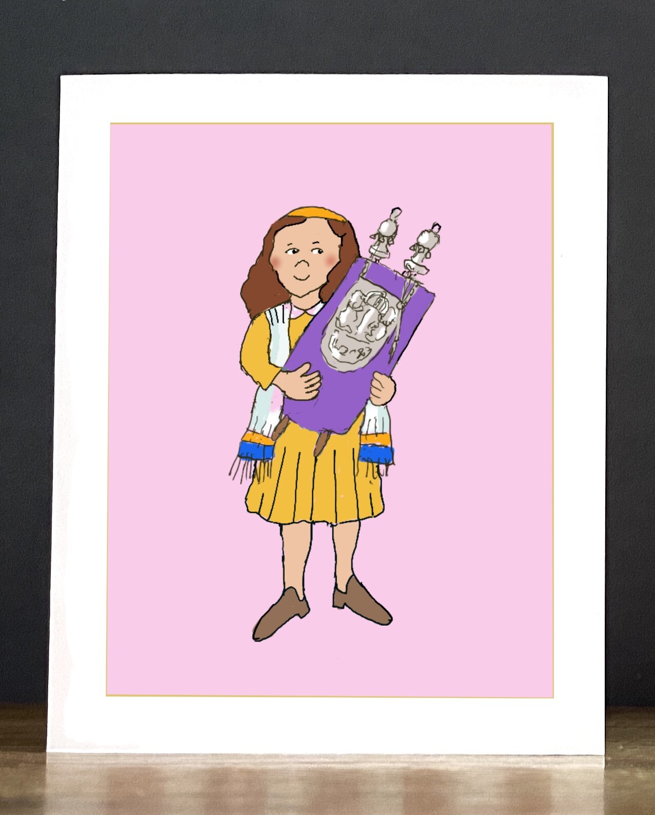 Bat Mitzvah Card: Young Lady with a Torah