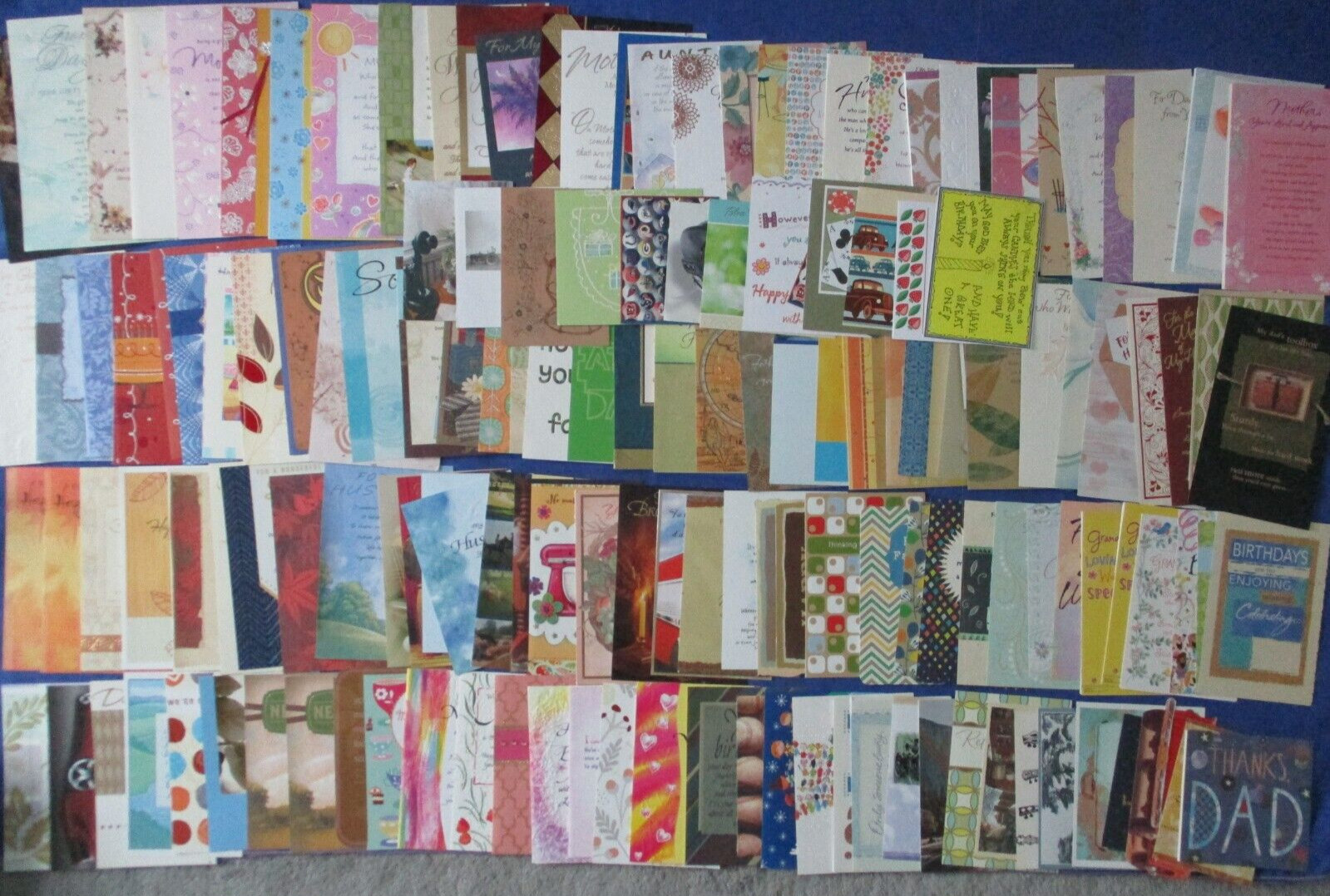 #57 Large Lot-150+ Miscellaneous Birthday Mom Dad USED Greeting Card Covers