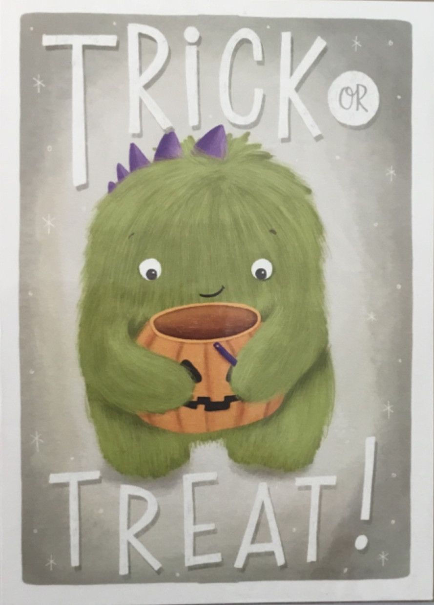 Little Posy Print Co- Halloween / Blank- Little Green Monster Trick Or Treating
