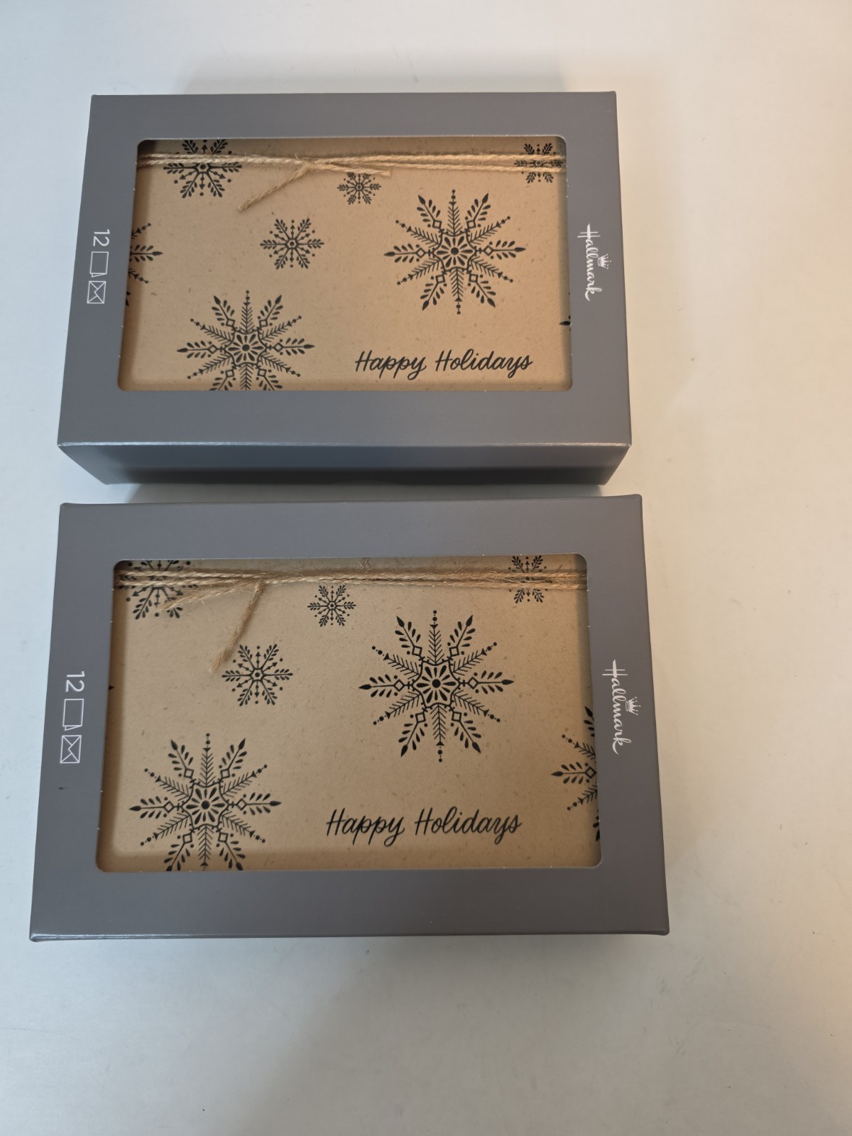 Hallmark Happy Holidays Snow Flakes Greeting Cards 24 Cards Rustic Sealed