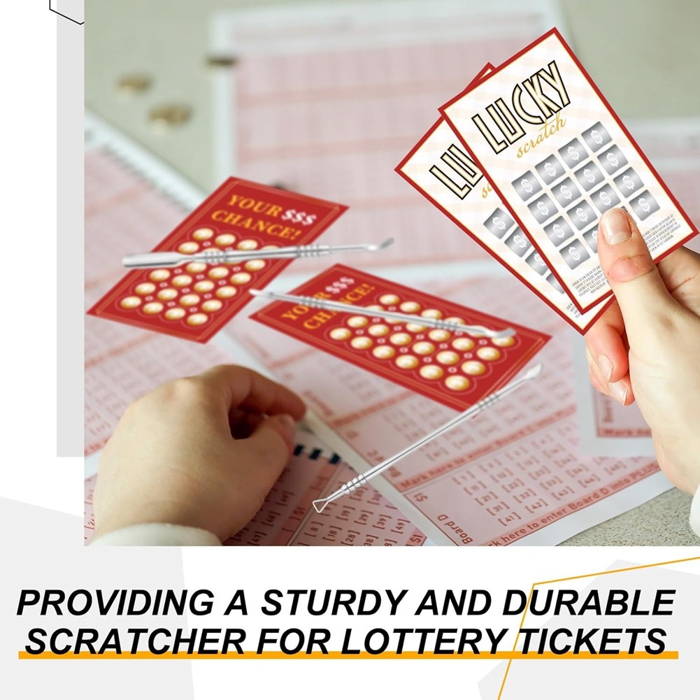 3 Pcs Metal Lottery Ticket Scratcher with Storage Box Lottery Ticket5621