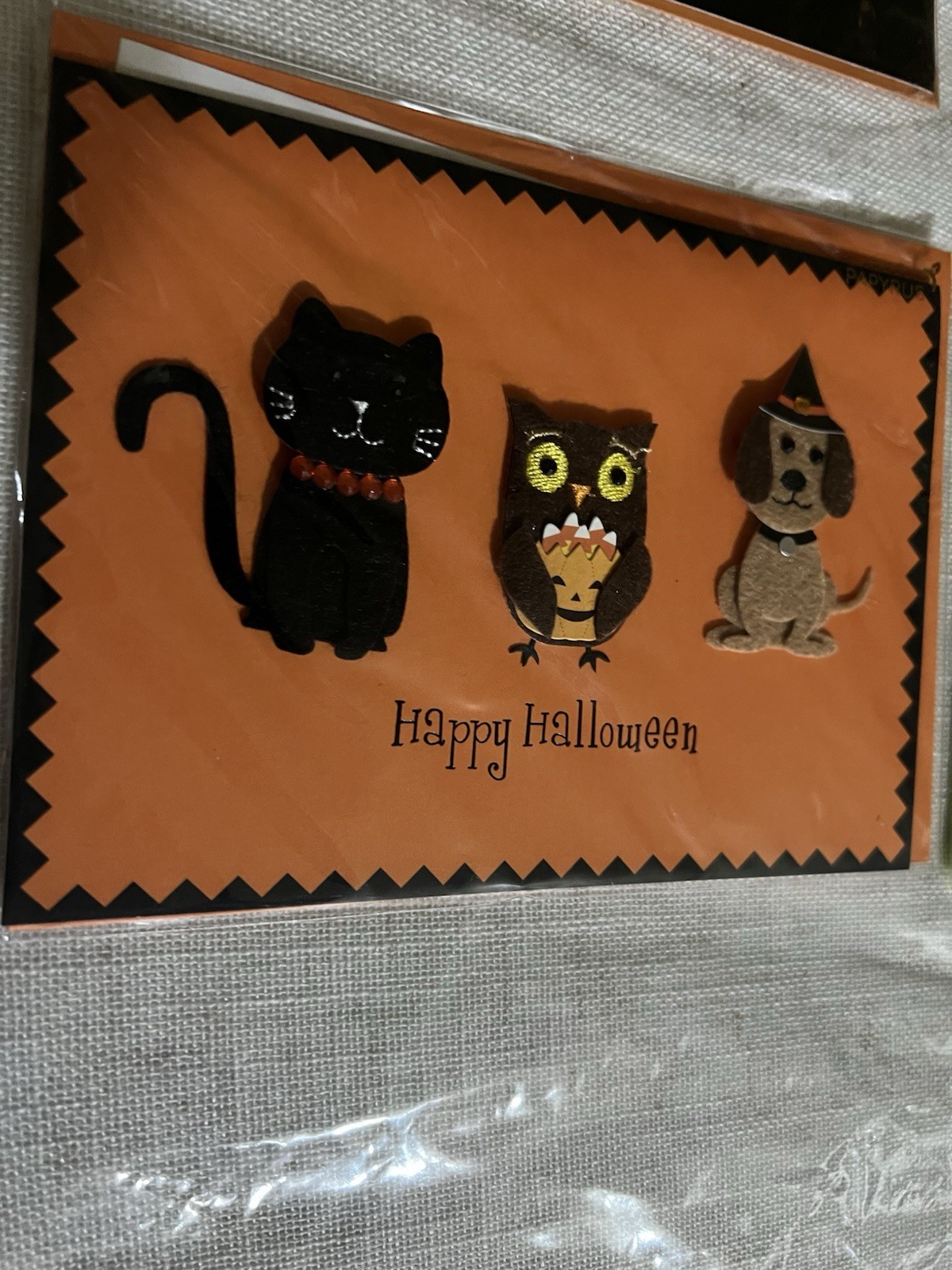 Papyrus Lot of 6 Halloween Greeting Cards Eyeball Pumpkin Cat NEW! Embellished