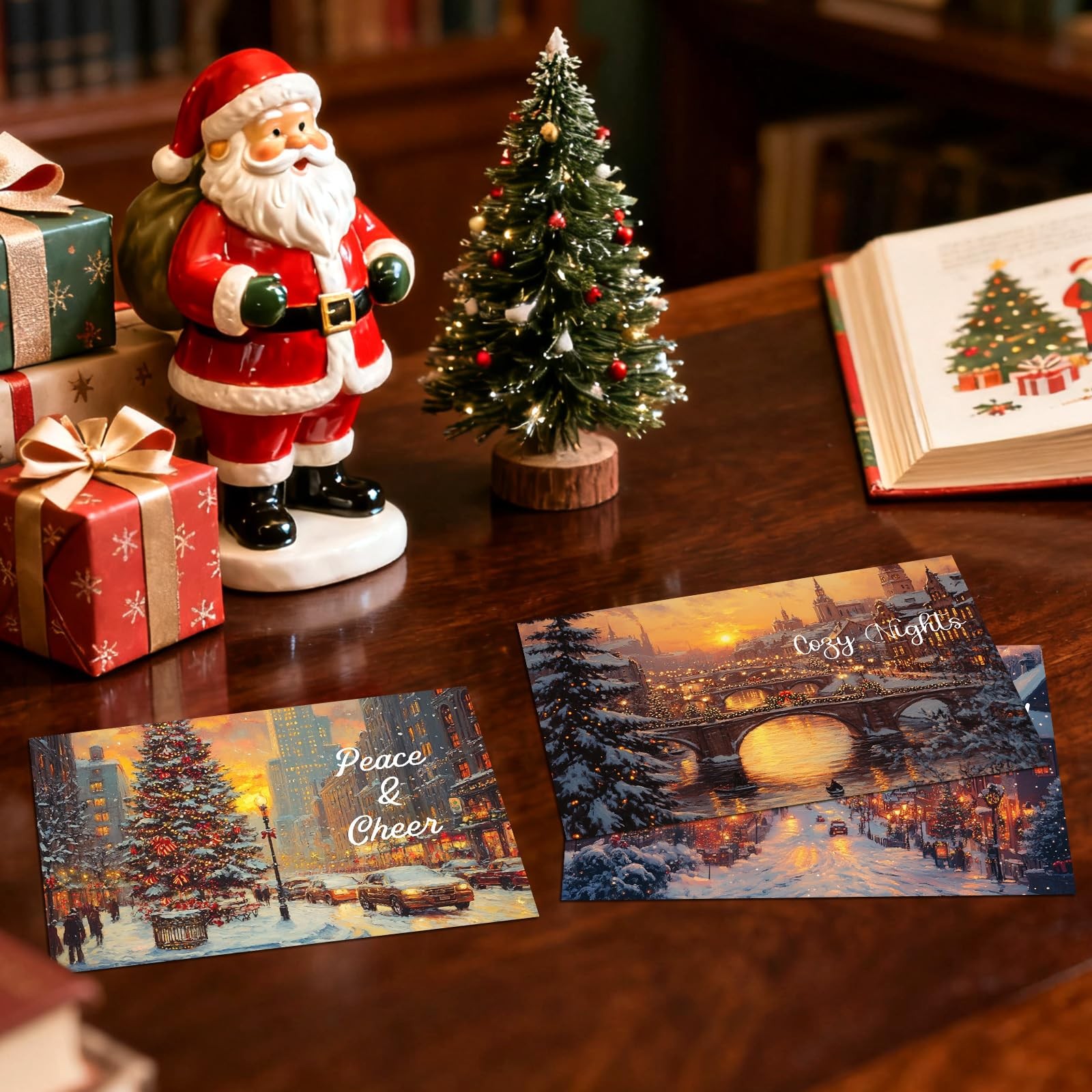 Nuanchu 80 Pcs Vintage Christmas Cards Bulk 4 x 6 Inch 4×6 inches, Colorful