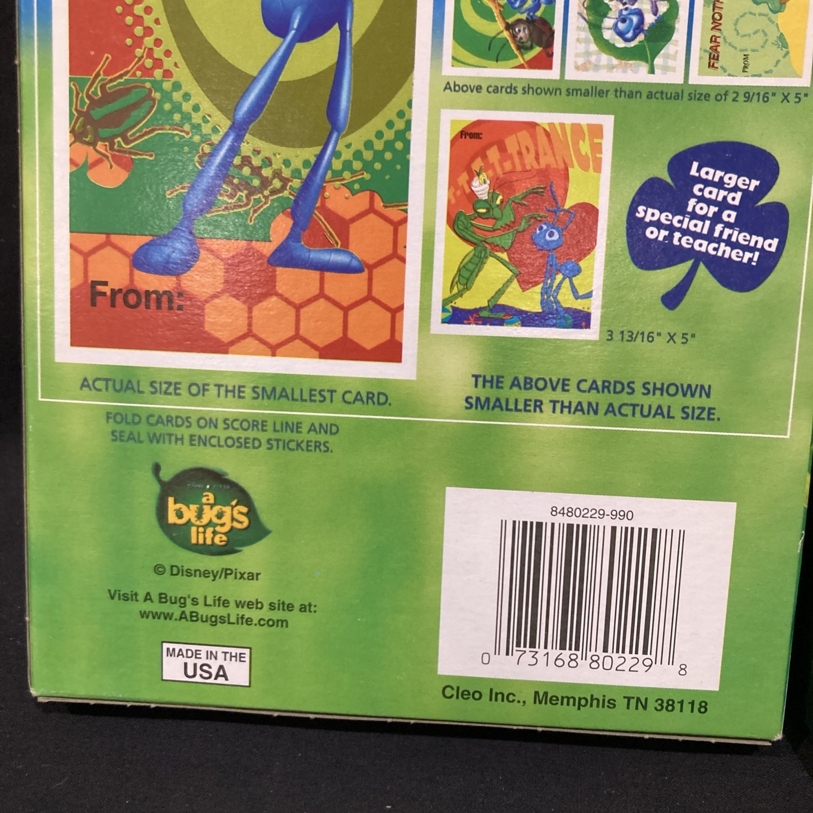 A Bugs Life Disney Pixar 32 Valentines W/ 48 Stickers New Sealed (2)