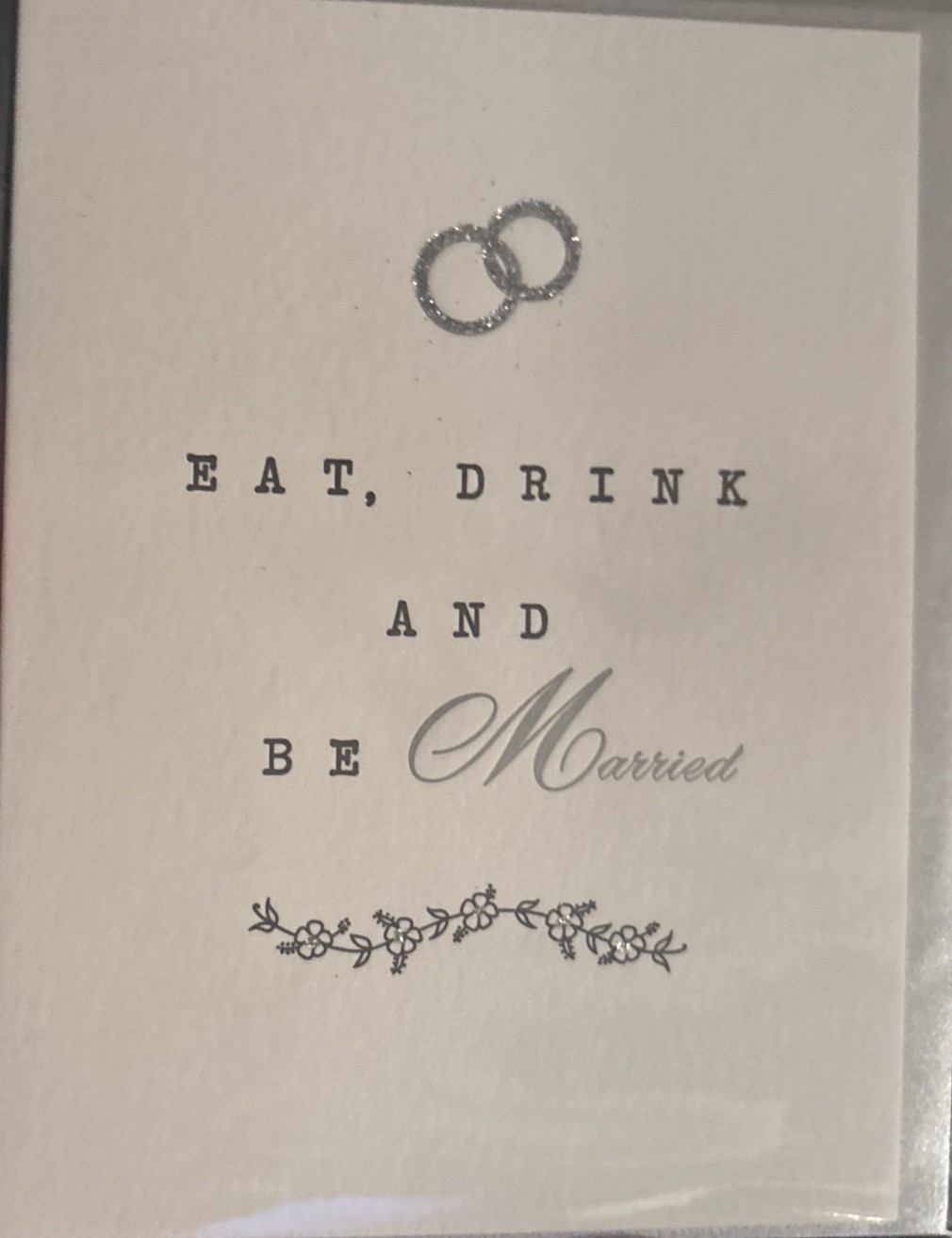 Papyrus~Wedding Card~Eat Drink and Be Married~Here’s to the Happy Couple