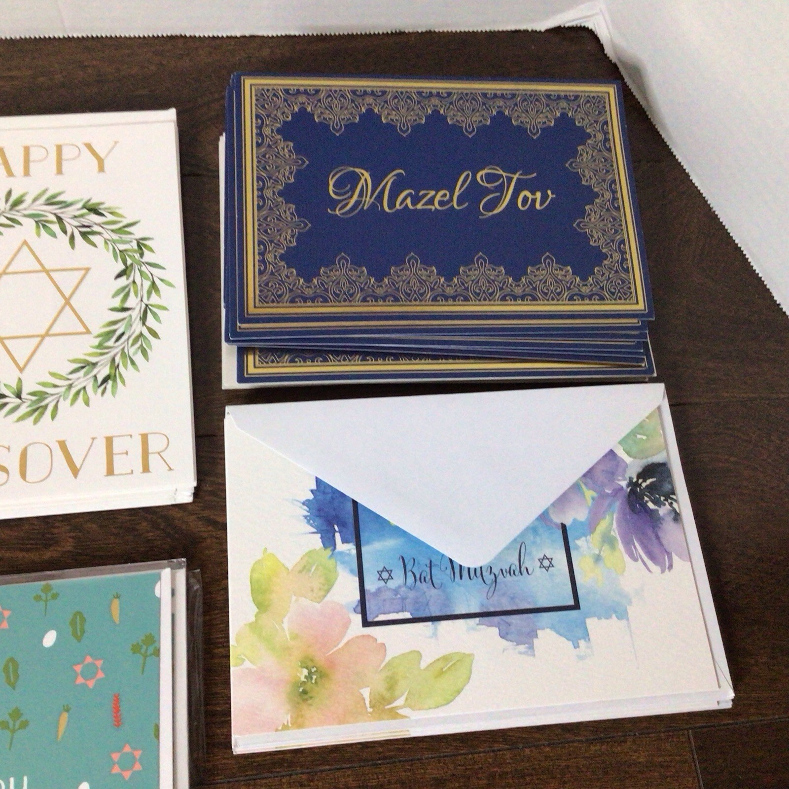 Lot Of 43 Jewish Greeting Cards +Envelopes – Passover Bar Bat Mitzvah Mazel Tov