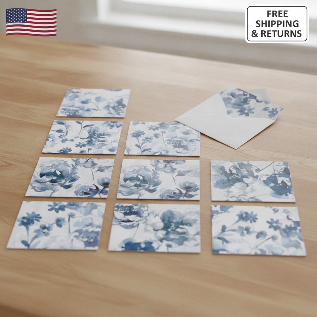 Assorted Floral Note Cards Bulk – 10 Blank Cards & Envelopes for All Occasions