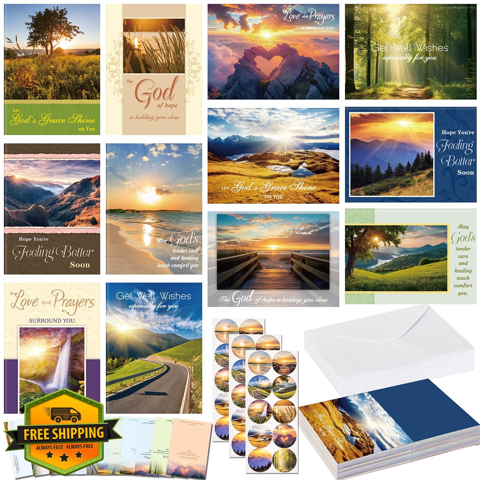 Motiskyy Get Well Cards 24 Pack Landscape