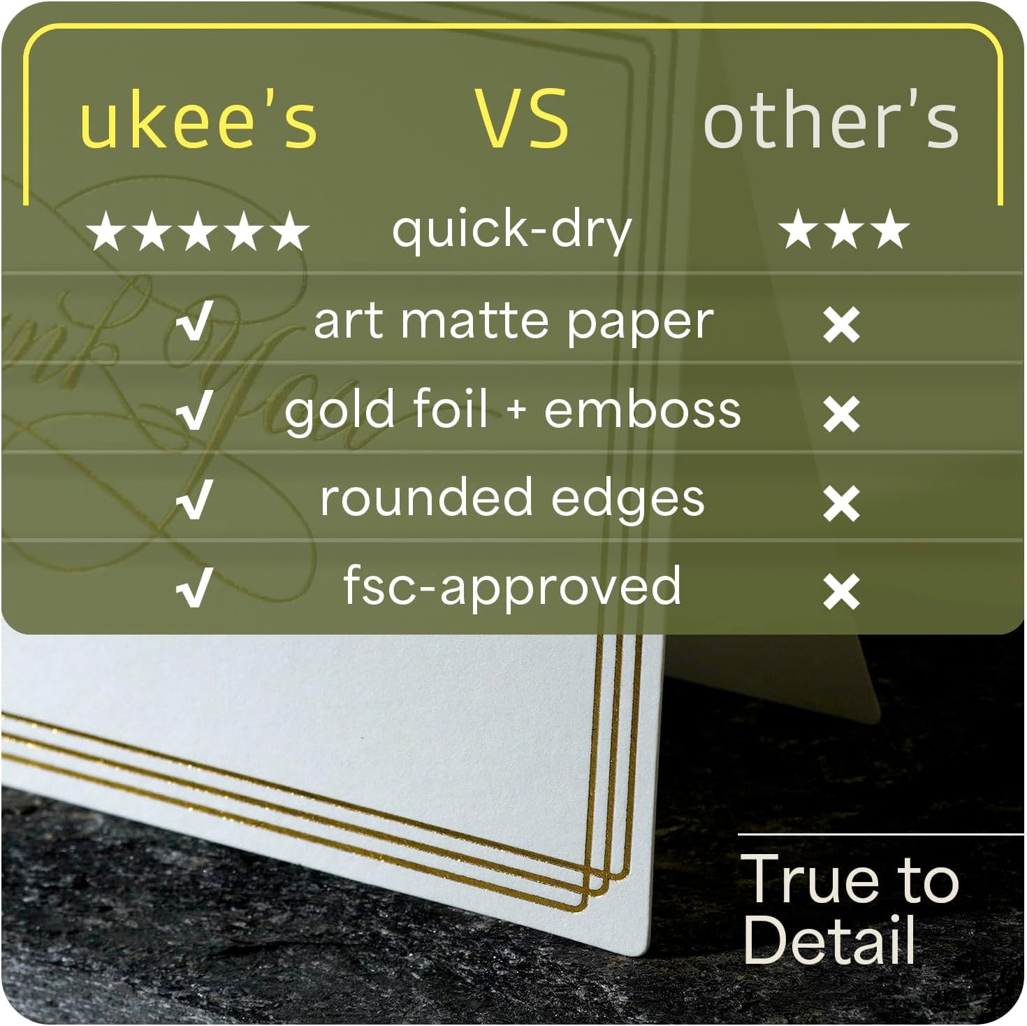 Thank You Cards with Envelopes 100-Pack, Blank inside 4-Color Embossed Gold Foil