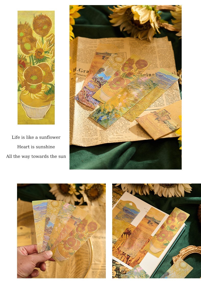 Set of 5 – Gold Foil Stamped Bookmarks Readers Reading Gift For Book Lovers