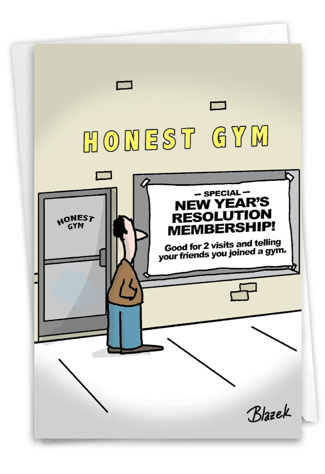 C6234NYG Honest Gym: New Year Card Everyone’s Actual New Year’s Resolution .