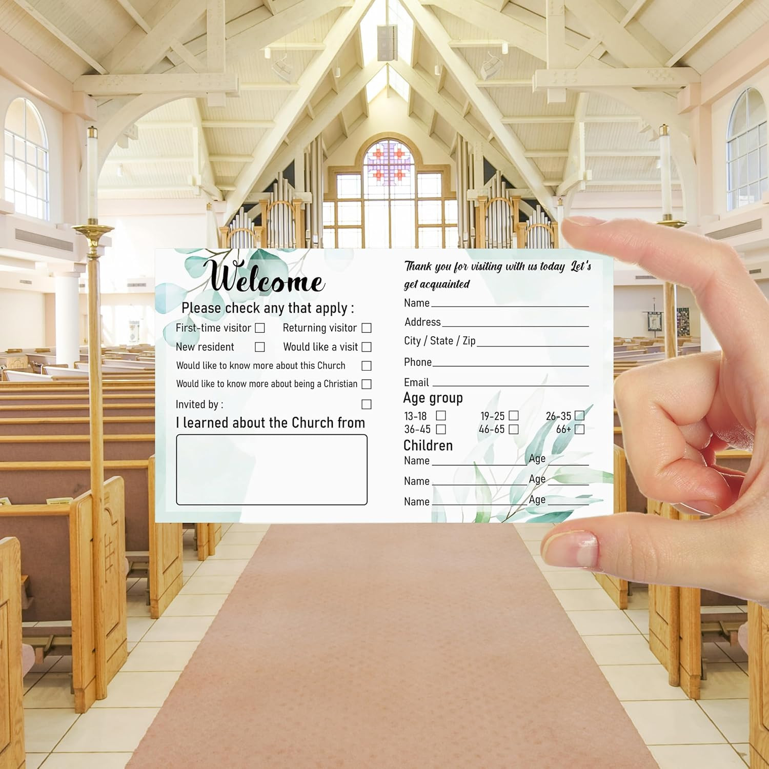 180 Pieces Church Visitor Cards Prayer Request and Welcome Postcard For