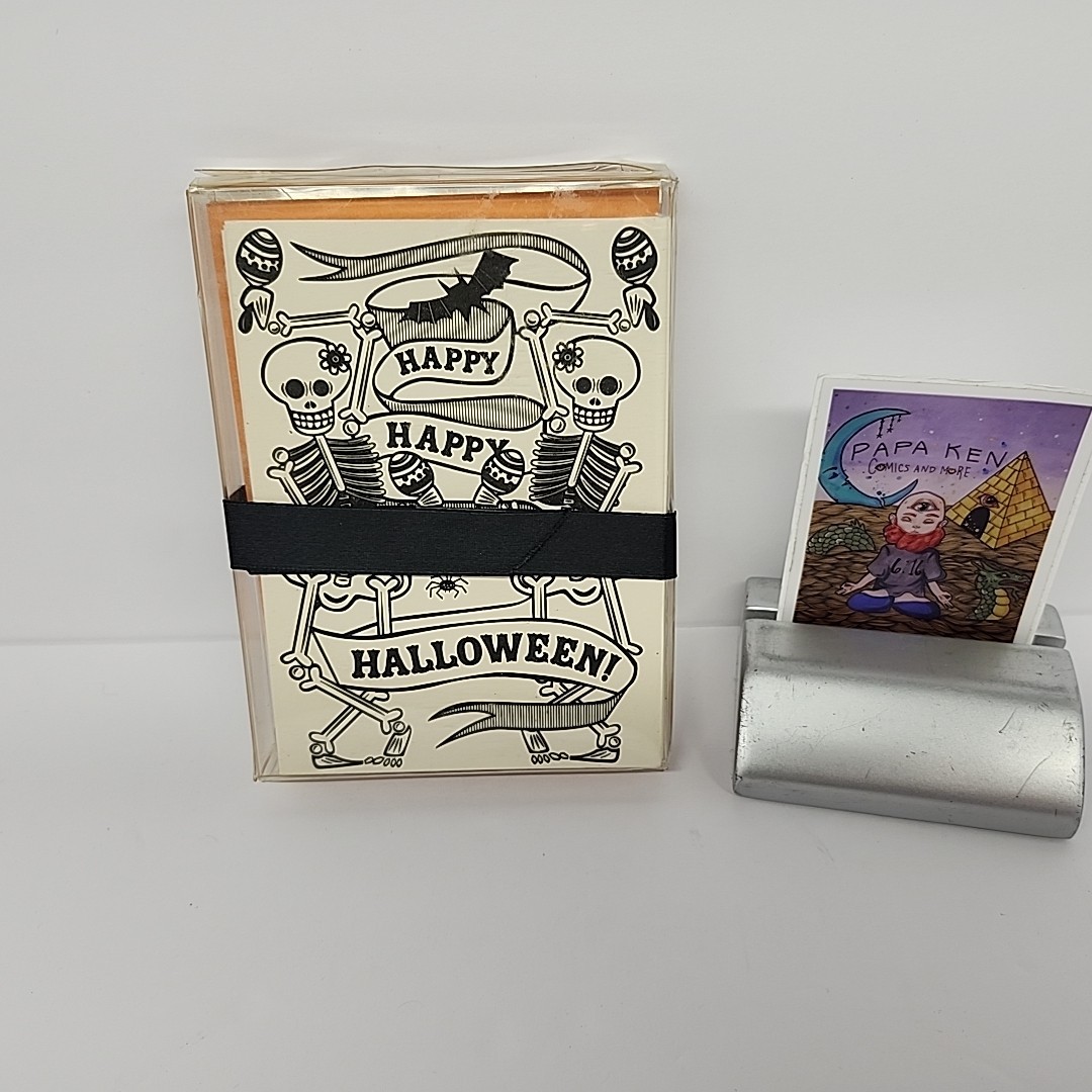Halloween Stationary Blank Notes 6 Pk Hello Lucky Letter Press Skeleton