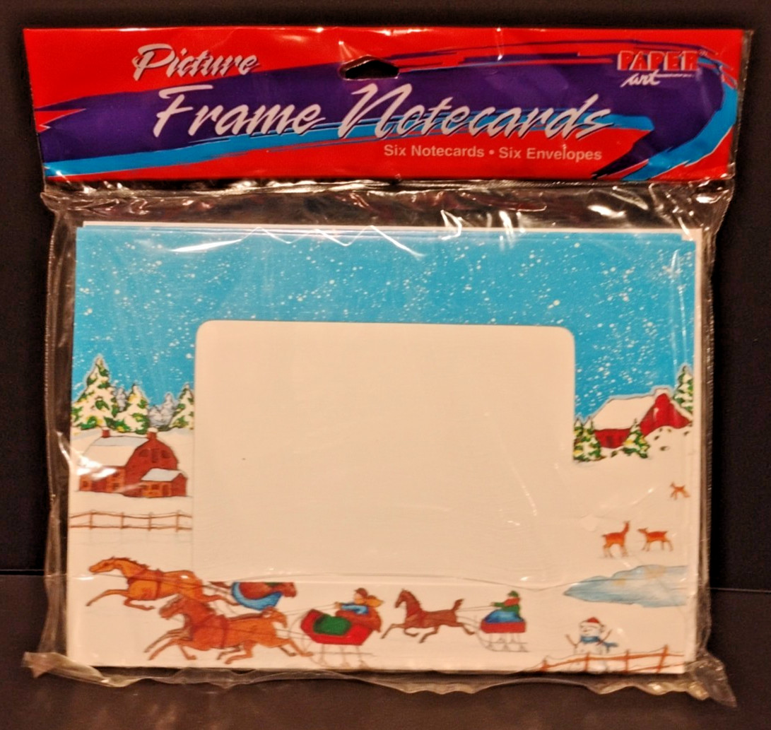 Christmas Theme Picture Frame Notecards – 6pk