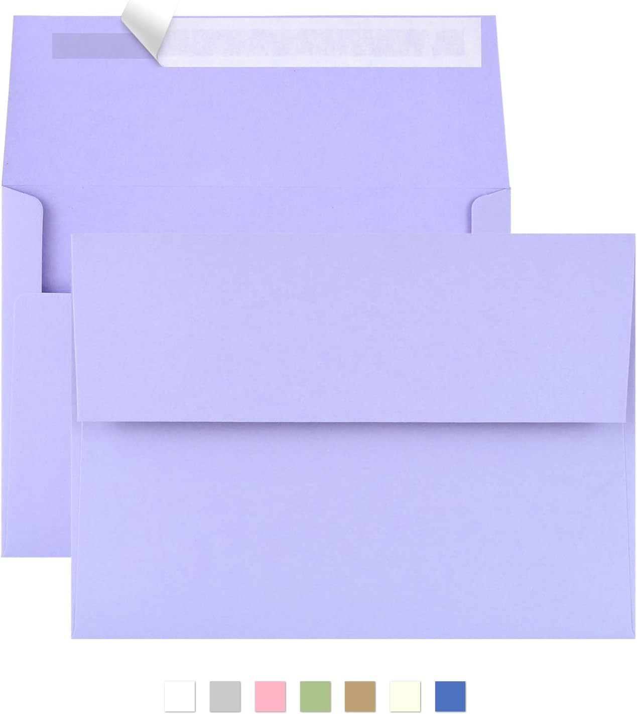 50 Pack 5X7 Envelopes for Invitations,5.25X7.25 Inches,A7 Envelope Purple Self S