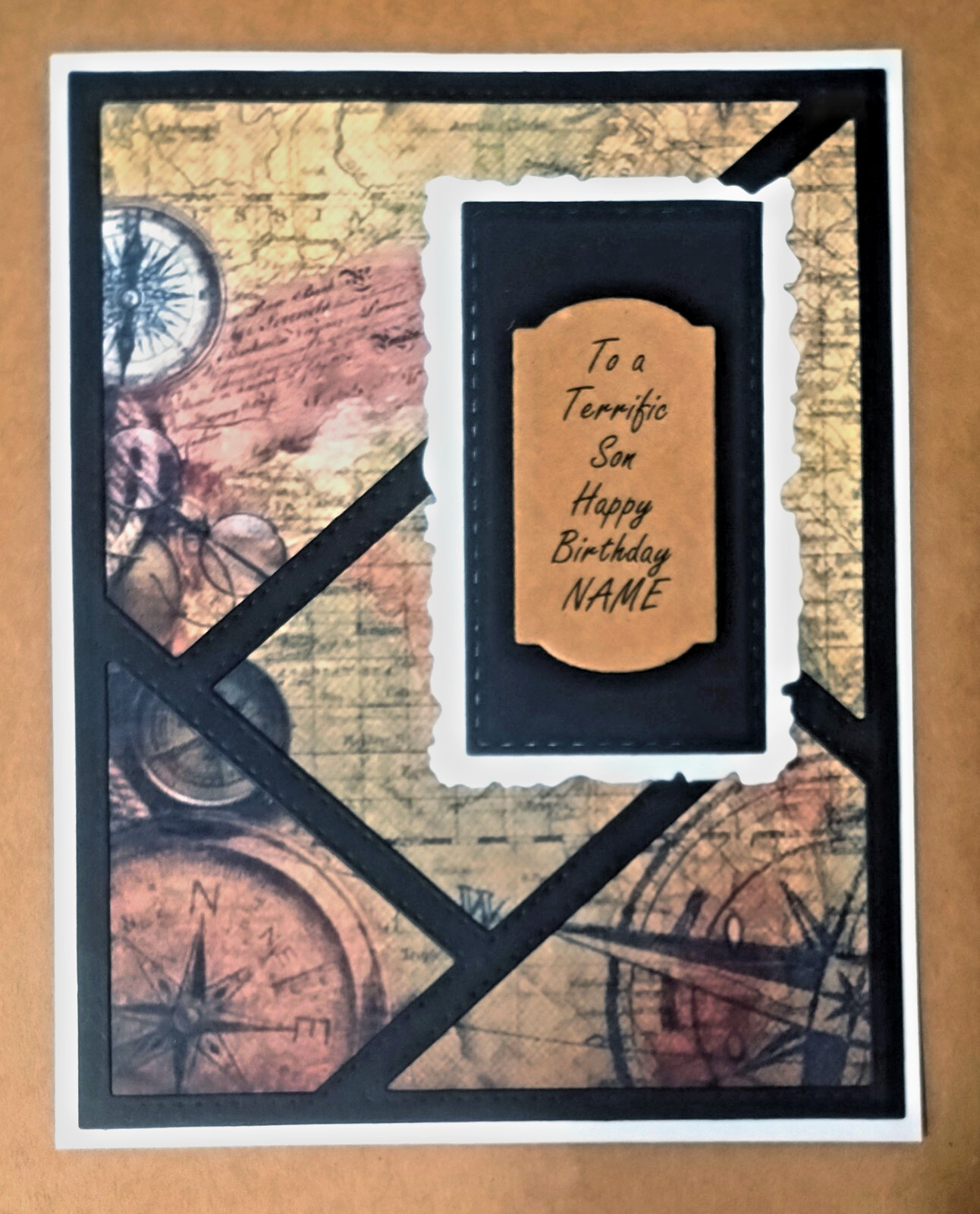 Personalized Birthday Card for Son or Son-in-law Compass Them with Verse Inside