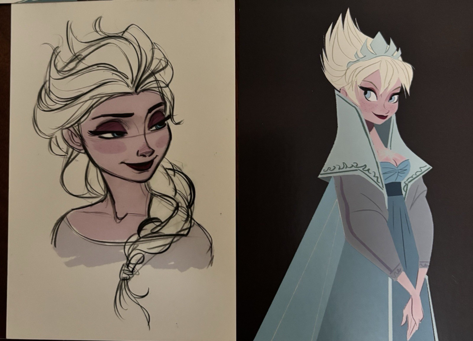 Lot (7) Frozen 2013 Elsa Concept Art 5.75”x 3.75” Postcards 2019 Disney Ent.Inc.