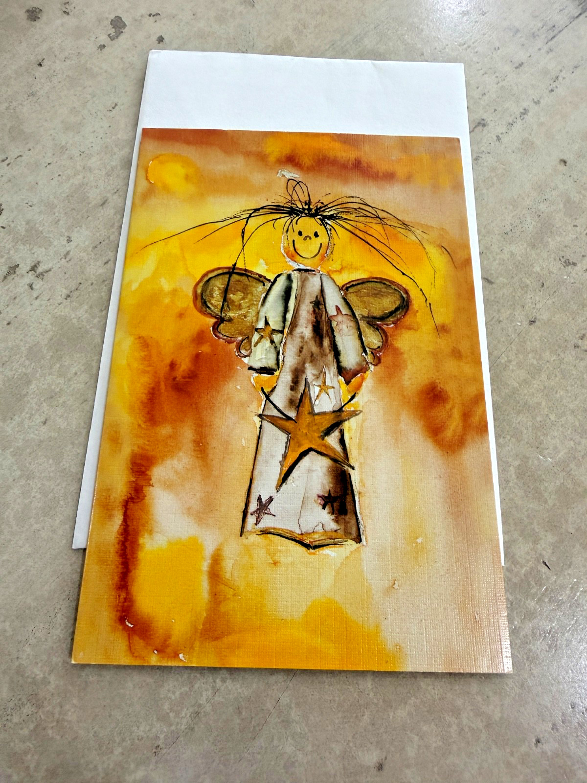 The Mouth And Foot Painiting Artists Happy Angel Greeting Card