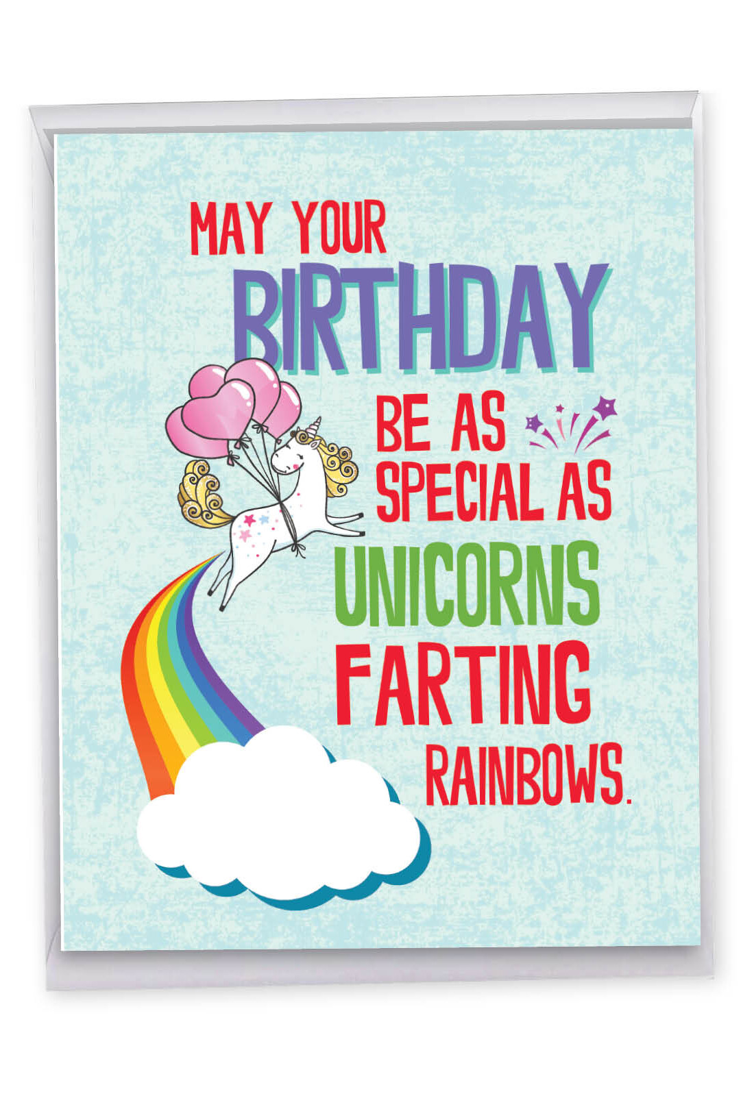Funny Birthday Card (8.5 x 11 Inch) – Unicorns and Rainbows J6892BDG