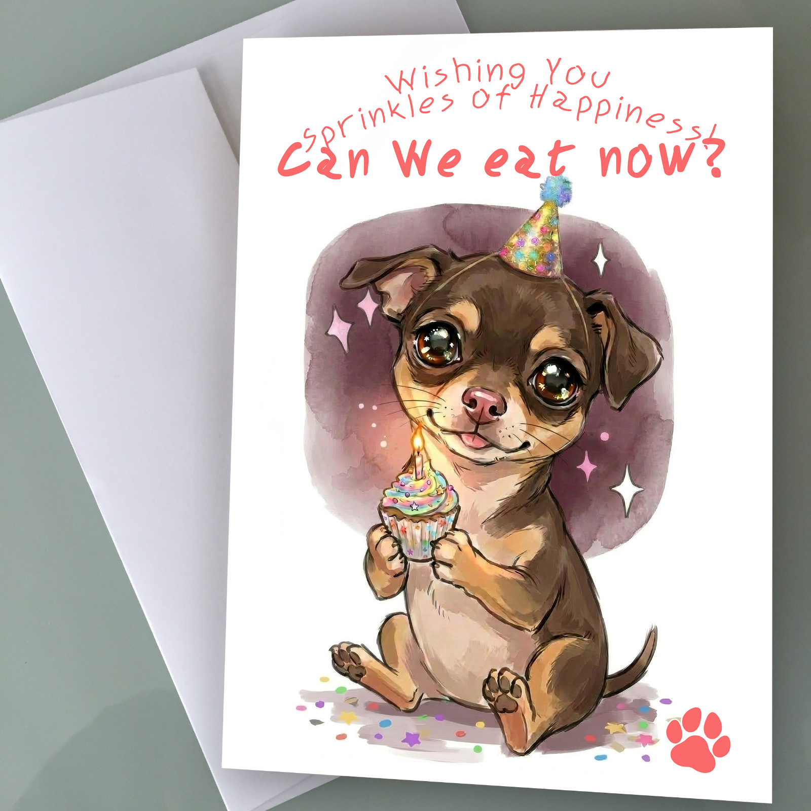 Cute Chihuahua Birthday Card – Funny Dog Birthday Card Gift For Dog Lovers